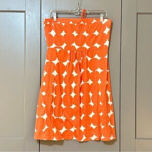 Boden Convertible Halter Neck Dress  A-line Strapless Cotton Jersey Orange Sz 10